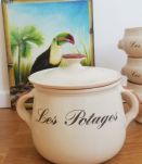 Soupière et ses 6 bols à potage vintage