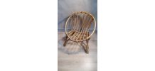 fauteuil osier 1960 a70s belle etat 44x54cm  pour enfant ou 