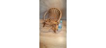 fauteuil osier 1960 a70s belle etat 44x54cm  pour enfant ou 