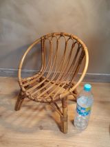 fauteuil osier 1960 a70s belle etat 44x54cm  pour enfant ou 