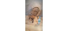 fauteuil osier  pied acier  1960 a70s belle etat 4