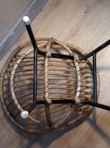 fauteuil osier  pied acier  1960 a70s belle etat 4