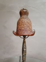 lampe signé darloy pied de lampe regule doré  pate de verre 