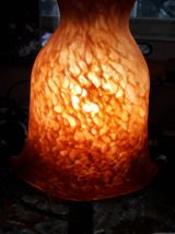 lampe signé darloy pied de lampe regule doré  pate de verre 