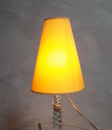 lampe cristal verre soufflé et étirer 48x18  verrerie paris 