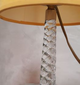 lampe cristal verre soufflé et étirer 48x18  verrerie paris 