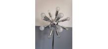 lampadaire spoutnik 18 feux en métal chromé