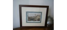 Gravure ancienne de Milan (Italie) dans son cadre 