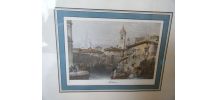 Gravure ancienne de Milan (Italie) dans son cadre 