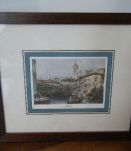 Gravure ancienne de Milan (Italie) dans son cadre 