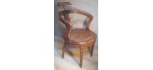 fauteuil avec dossier en bois massif assise cannée 1900  sty
