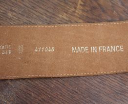 CEINTURE TAILLE CUIR BLANCHE T80/32 ANNÉE 70-80