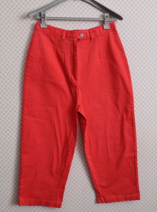 Corsaire pantacourt "Emonite" vintage rouge vermillon