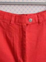 Corsaire pantacourt "Emonite" vintage rouge vermillon