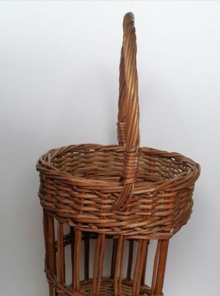 Panier porte bouteilles osier