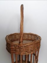 Panier porte bouteilles osier