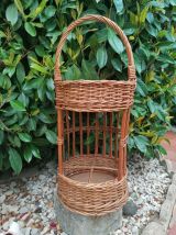 Panier porte bouteilles osier