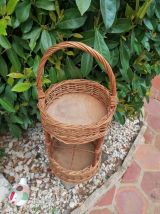 Panier porte bouteilles osier