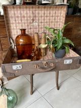 Ancienne grande valise vintage bois