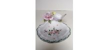 Vide poche Moustiers oiseau fleur barbotine 