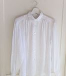 Chemise vintage 1970's blanc motifs floraux irisésPièce inco