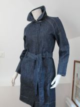 Trench ceinturé "LEVIS" fermeture zip en jean brut XS neuf