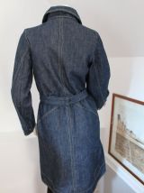 Trench ceinturé "LEVIS" fermeture zip en jean brut XS neuf