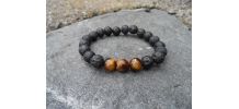 Bracelet pierre de Lave / oeil de tigre
