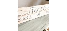 Panneau déco en bois "Collection brocante et vintage" 