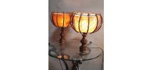 duo  lampes osier scandinave 1960 a 70 vintage  remis au nor