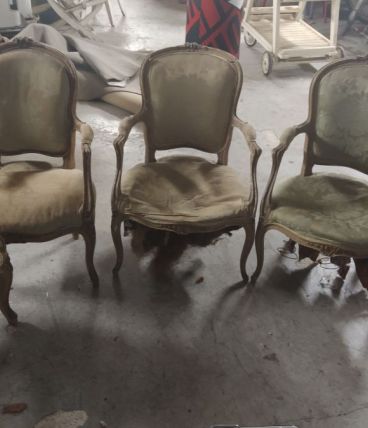 Fauteuils Voltaire à restaurer (lot de 4)