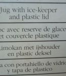 Broc de 2 litres avec réserve de glace en verre et couvercle
