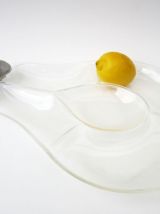 Plat vintage années 70 en forme de POIRE⎥lucite transparente