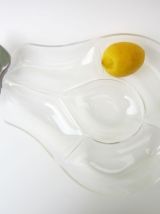 Plat vintage années 70 en forme de POIRE⎥lucite transparente