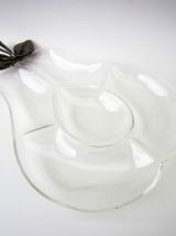 Plat vintage années 70 en forme de POIRE⎥lucite transparente