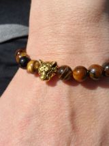 bracelet oeil de tigre / tête de panthère 