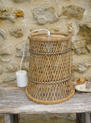 Suspension électrifiée rotin (osier ancien)