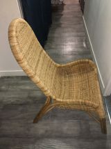 Grand fauteuil vintage rotin/osier