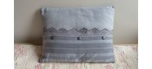 Coussin linge ancien lin et chanvre