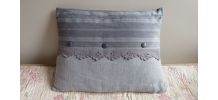 Coussin linge ancien lin et chanvre