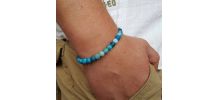 bracelet pierre Agate Bleue 