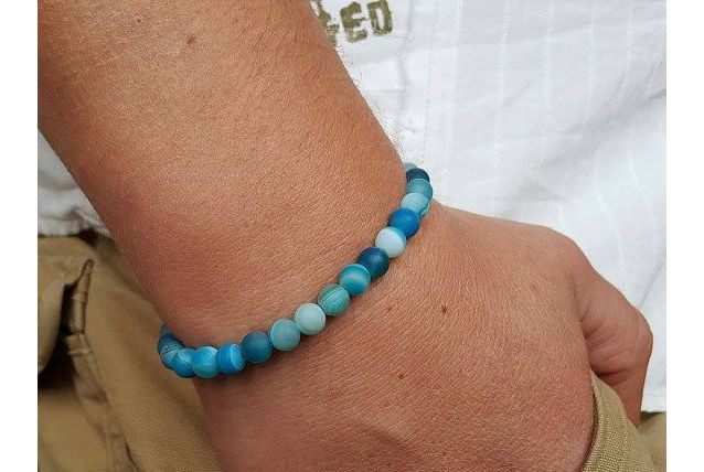 bracelet pierre Agate Bleue 