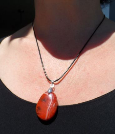 pendentif pierre Jaspe rouge 