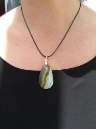 pendentif pierre Jaspe vert