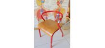 Chaise écolier enfant vintage Hitier Jacques rouge
