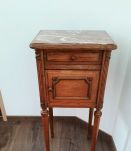 Table de chevet bois et marbre rose