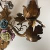 Deux Applique En Bronze à décor de fleurs En Porcelaine alle