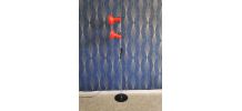 lampadaire 2 spots orange vintage