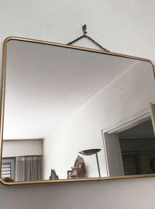 Miroir de barbier doré vintage