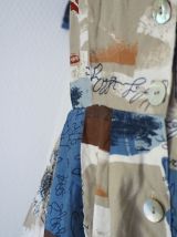 Robe chemise midi boutonnée motif patchwork vintage 80's